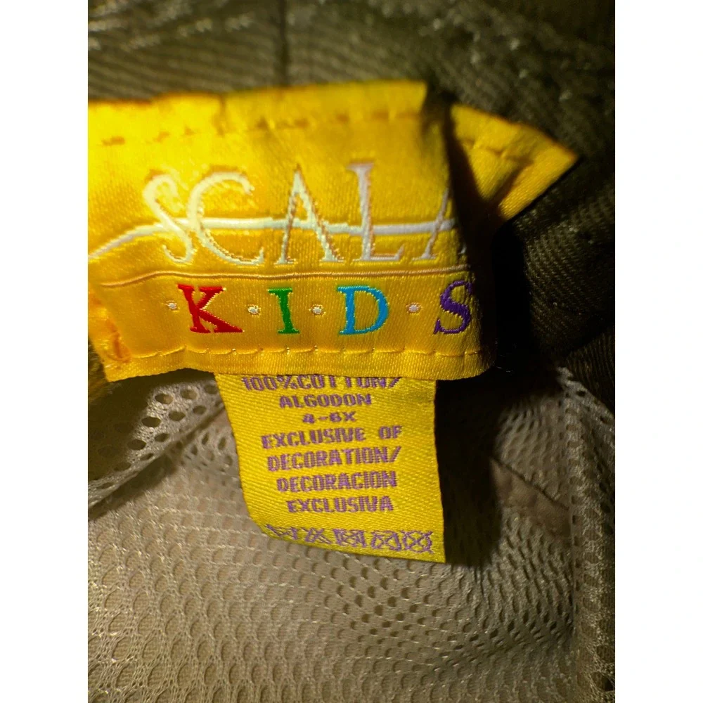 Scala Kids Safari Sun Hat 4-6X Khaki Tan Excellent Cotton Adjustable Chin Strap